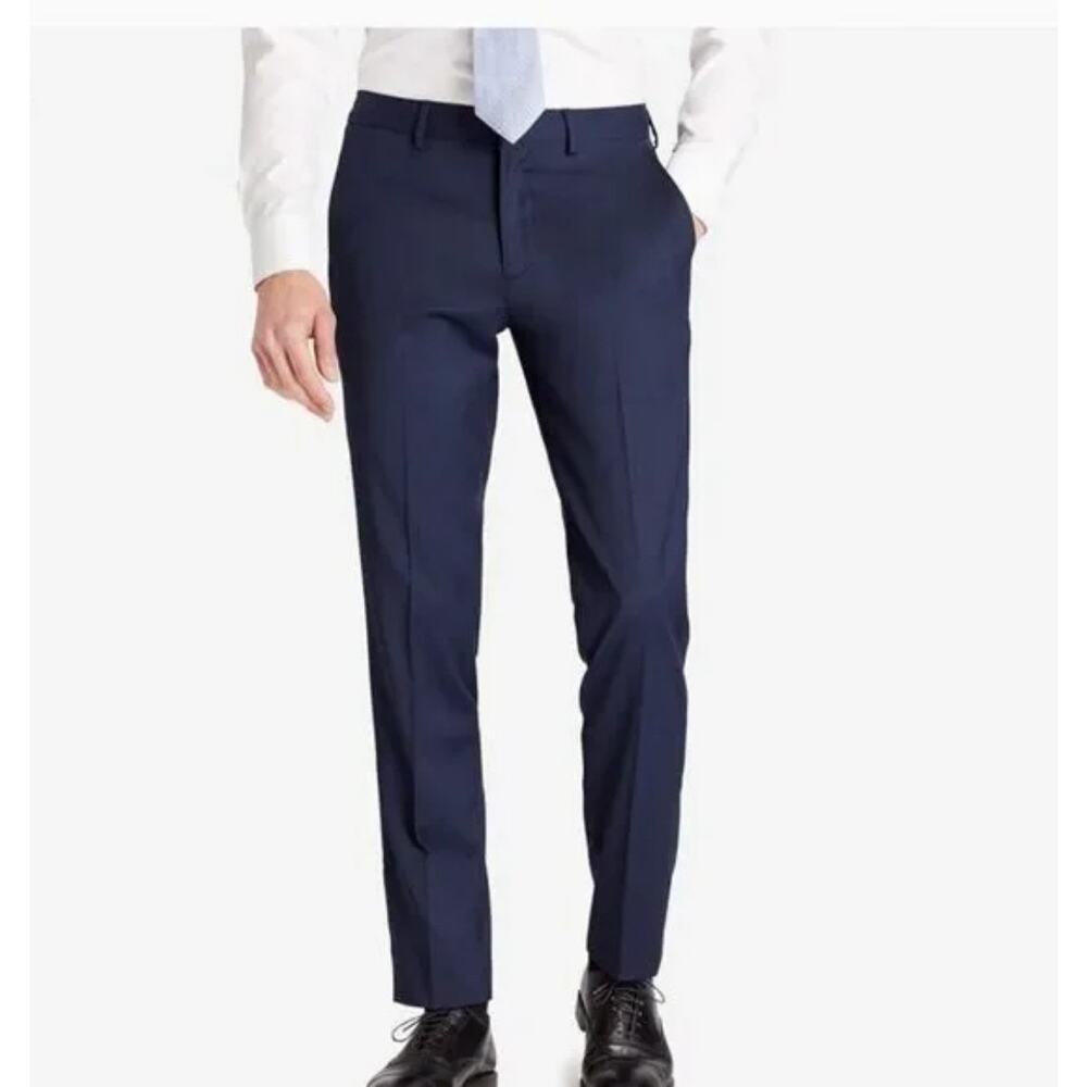 Bonobos Mens Standard Fit Dress Pants Plus Size 48 Navy Blue‎ Wool Blend Career